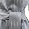 TWOTWINSTYLE Colorblock Striped Slimming Blazers For Women V Neck Long Sleeve Tunic Temperament Coats Female Fashion Clothes New