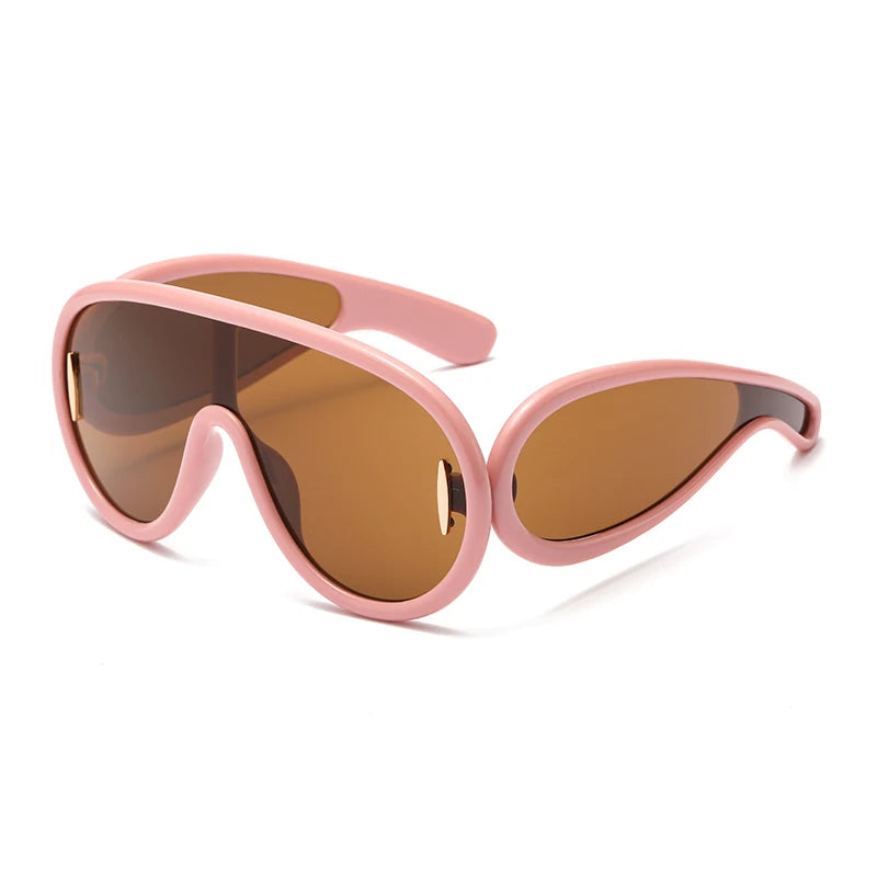 New Fashion Personality Hip Hop Cool Cyberpunk Sunglasses with Large Frame UV400 Anti UV Eyeglasses Oculos De Sol Feminino