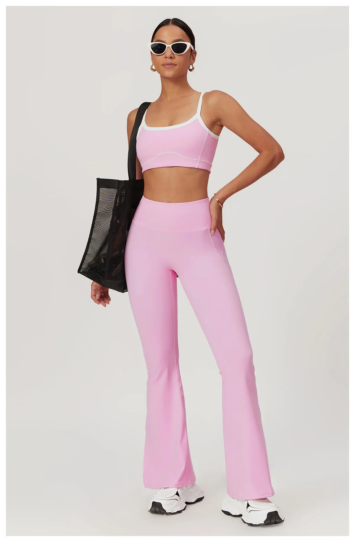 Yoga Set Women Sport Bra Gym Workout Legging High Waist Wide Flare Pant Fitness Sports Shorts Active Wear Suit