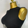 Women Celebrity Sexy Crytal Flower Black Mini Bandage Skirt Suit 2025 Knitted Elegant Evening Club Birthday Party Two Pieces Set