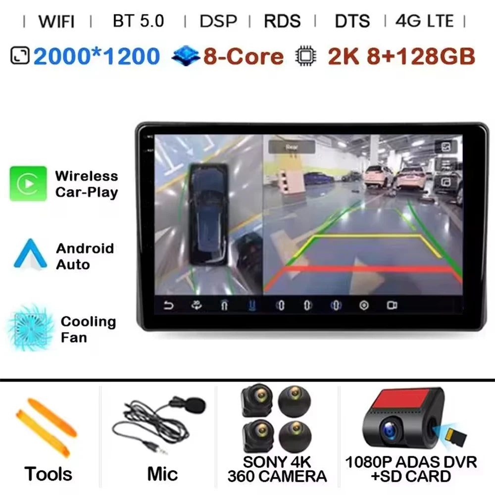 Android 14 Carplay Auto Car Radio GPS For Toyota Raize 1 2019 - 2023 For Daihatsu Rocky 2 2019 - 2021 RHD Stereo Player Video BT