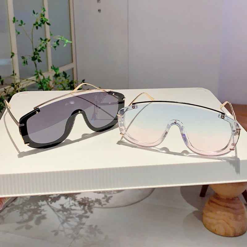 KAMMPT Y2k Stylish Women Sunglasses Fashion Gradient Outdoor Sports Shades Trendy Luxury Brand Design Futuristic Men Sun Glasses