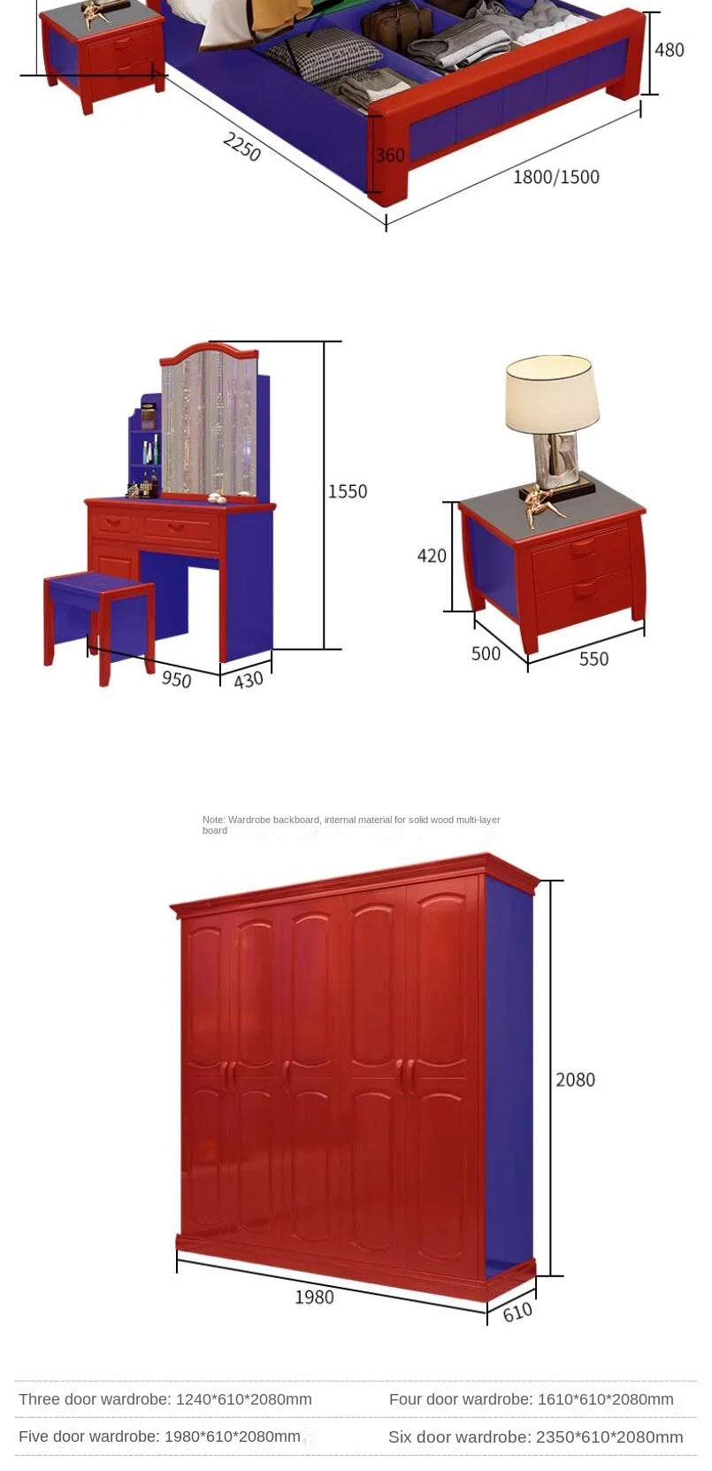 European Luxury Soft Bedroom Set Modern High End Storage Queen Bedroom Set Wood Cool Apartment Meuble De Chambre Furniture