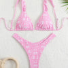Bikini Women Swimsuit 2025 New Solid Print Sling Bikinis Set Sexy Thong Swimwear Summer Two Piece Beachwear Bathing Suit Female