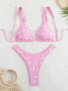 Bikini Women Swimsuit 2025 New Solid Print Sling Bikinis Set Sexy Thong Swimwear Summer Two Piece Beachwear Bathing Suit Female