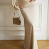 Wolfeel Casual Satin Women'S Skirt Spring Summer Fashion Loose High Waist Maxi Skirts Elegant Simple Slik Fishtail Skirt