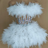 Ensemble haut et jupe sexy en dentelle, robe rose tendance, fête d'anniversaire, club dragqueen 303, performance  Y001