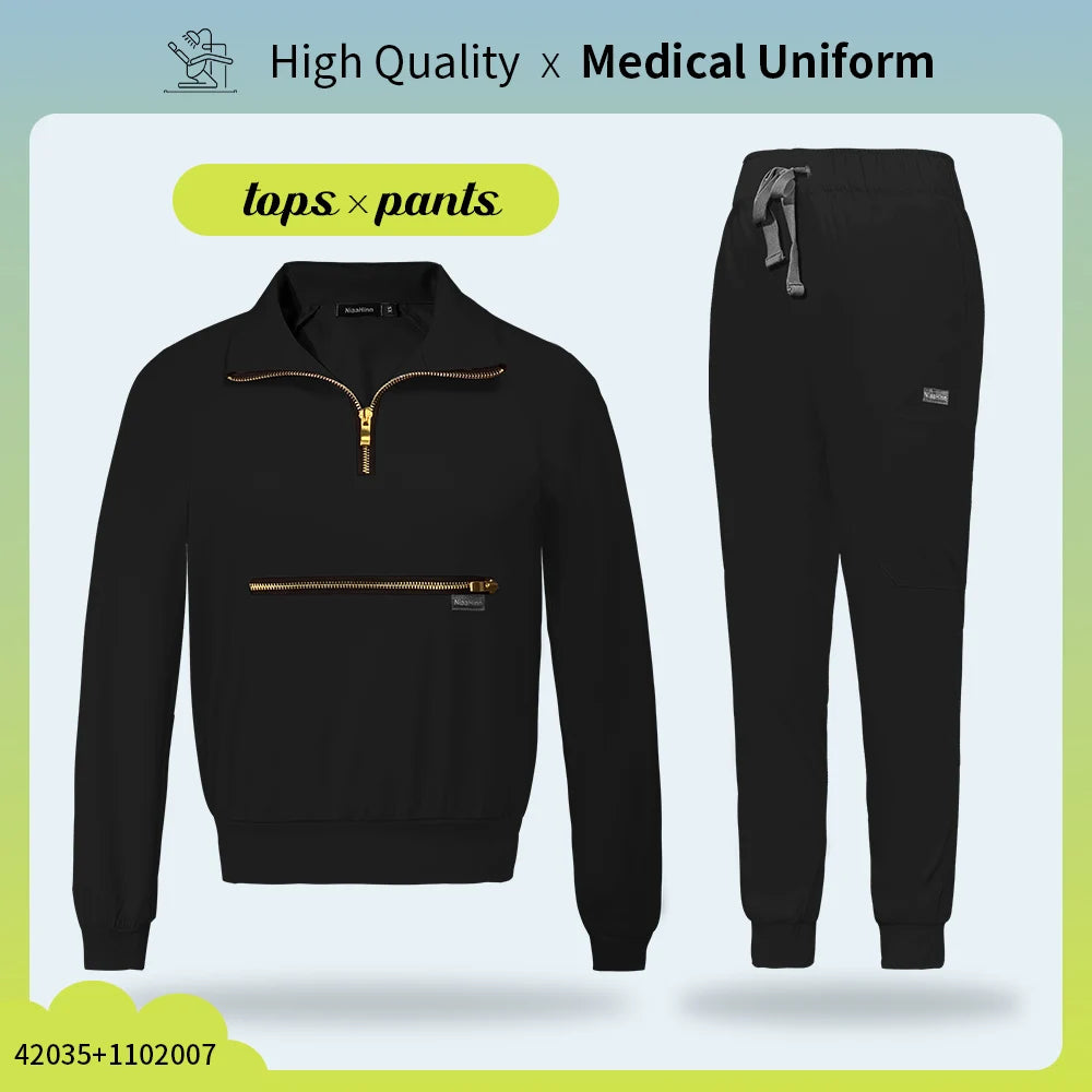 Hospital Medical Uniforms Nurse Suit Women Solid Color Dentistry Operating Room Scrub Set Two-piece Pet Grooming Doctor Workwear