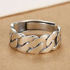 BFCLUB 925 Sterling Silver Rings For Women Men Fine Jewelry Finger Adjustable Open Vintage Chain Ring For Party Birthday Gift