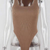Sleeveless Knit Bodysuit Hot Summer Sexy Bodycon Off Shoulder Halter Tops Casual Street Bodice For Women ClubWear