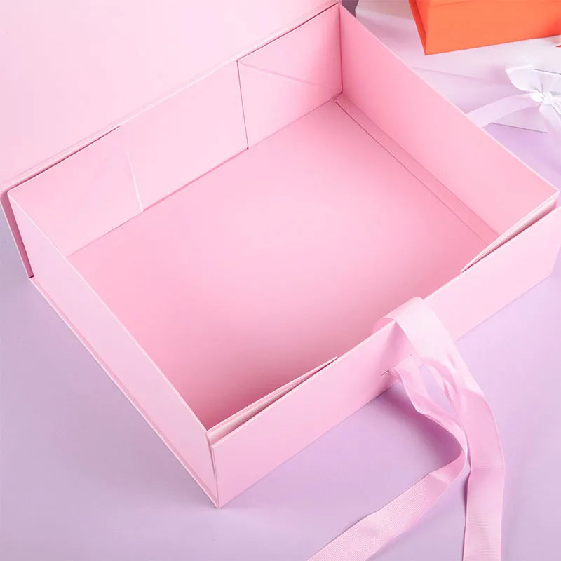 5Pcs Gift Box With Lid Personalized Bridesmaid Groomsmen Proposal Box With Ribbon Present Packaging Box Wedding Boxes