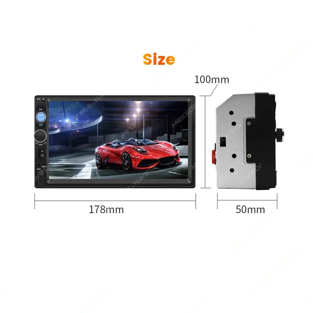 2DIN MP5 Video Player 7'' Universal Car Radio Multimedia Support Bluetooth USB TF FM Carplay Android Auto Touch Stereo Autoradio