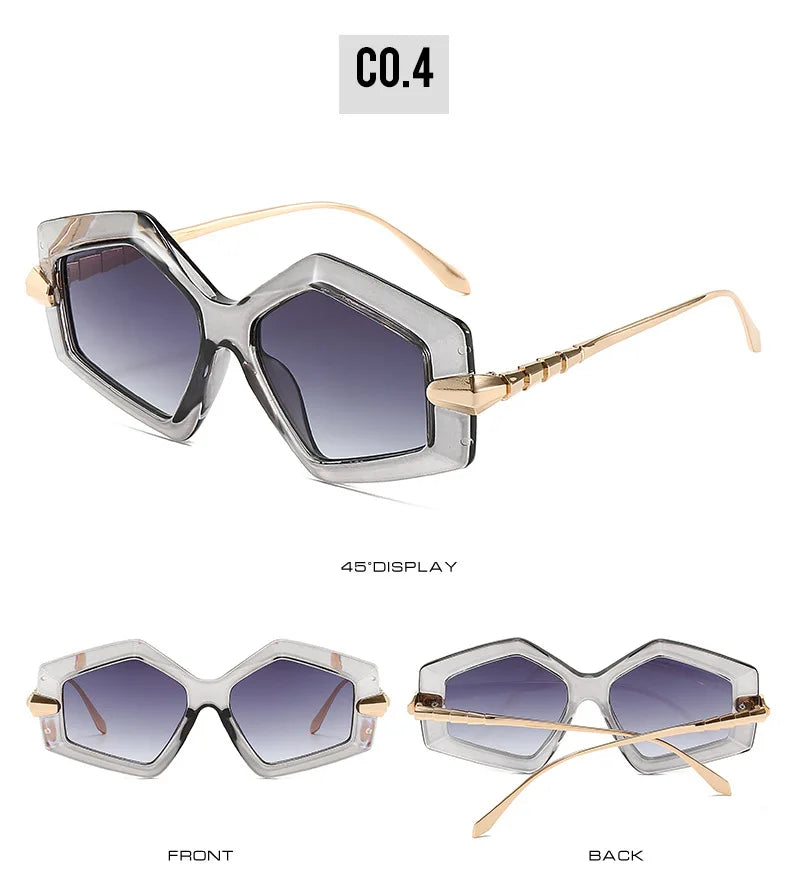 New Unique Women Fashion Sunglasses Retro Unique Lens Special Shades UV400 Men Punk Oversized Sun Glasses UV400