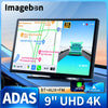 9'' Imagebon A8Pro ADAS Wireless Carplay & Android Auto Dash Cam 4K Rearview Camera 24h Park Monitor GPS Navigation Car DVR