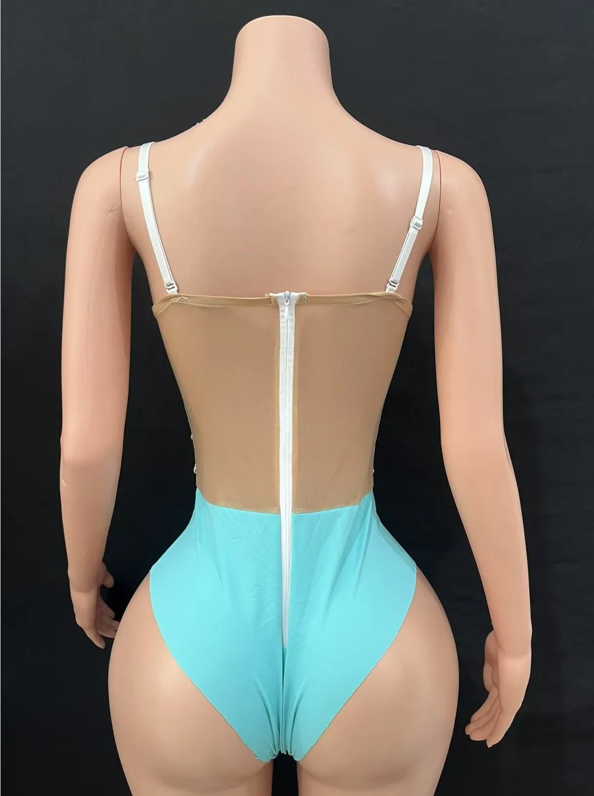 Multi colored triangle jumpsuit, party dress, birthday dress, bar party, dance party, dance team, gogo, women's bar, nightclub,