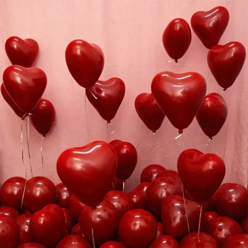 Red Heart Latex Balloon Inflatable Love Shaped Balloons Romantic Valentine's Day Birthday Wedding Party Decor Supplies Wholesale