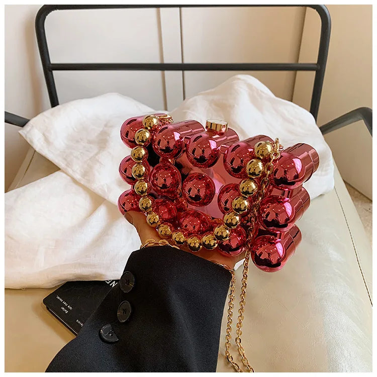 Mini Gold Chain Crossbody Bags for Women 2024 Y2K Korean Fashion Lady Evening Party Shoulder Bag Handbags and Purses