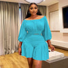 Customized Plus Size Women's Set Long Sleeve Slash Neck T-Shirt and Shorts 2025 Summer Ruched Two 2 Piece Set Outfits Tracksuit