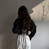Gidyq Korean Bandage Shirt Women Fashion Backless Sexy Blouse Office Ladies Casual Slim Chic Turn Down Collar Long Sleeve Tops