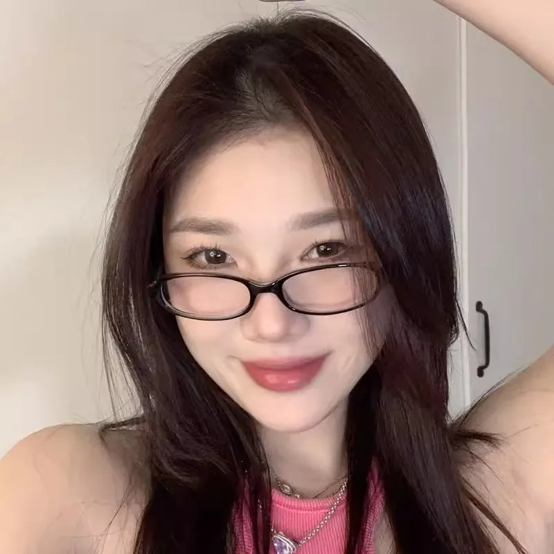 New Y2K Style Retro Blue Green Square Small Frame Glasses Frame Women's Anti Blue Light Glasses 2024 Fashion Eyeglasses Frame