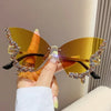 Rimless Sunglasses Women Luxury Brand Rhinestone Sun Glasses Ladies Cute Heart Shape Punk Party Eyewear очки від сонця женские