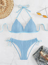 Bikini Set Women Low Waist Sexy Two Piece Swimsuit Women's Solid Color Black Lace-up Push Up Brazilian Bikinis Bathsuit