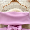 Women Vintage Two Pieces Skirt Sets Women Long Sleeve Sexy Slash Neck Bandage Ruffle Blouse Top and High Waist  Hip Wrap Skirt