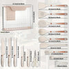 16PCS/Stainless Steel Kitchen Knife Silicone kitchenware set Spatula spoon bread knife scissors peeler cut meat knife Tool rest