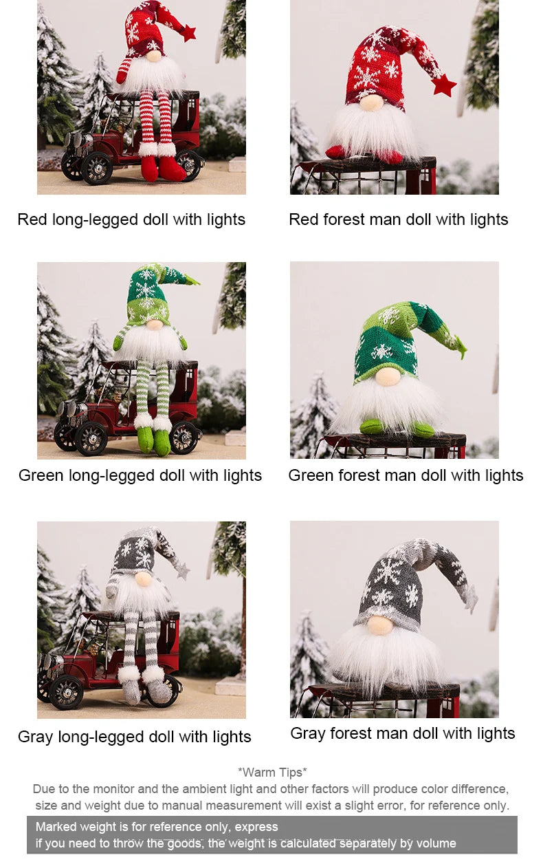 Glowing Gnome Christmas Faceless Doll Plush Toys 6 Styles Santa Claus Merry Christmas New Year Gifts Navidad Natal Home Decor