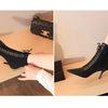 BIGTREE Shoes Cross Straps Sexy Women Boots Pointed Toe Stiletto High-heel Boots 2025 New Women's Ankle Boots Plus Size 42 43