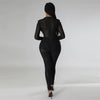 Sexy Mesh Patchwork Sheer Night Club Bodycon Jumpsuit for Women See Through One Piece Rompers Clubwear Party Birthday Outfits
