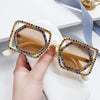 Square Luxury Diamonds Sunglasses Women Punk Fashion Rhinestone Sun Glasses Female Shiny Sexy Yellow Lens Eyewear Shade Handmade