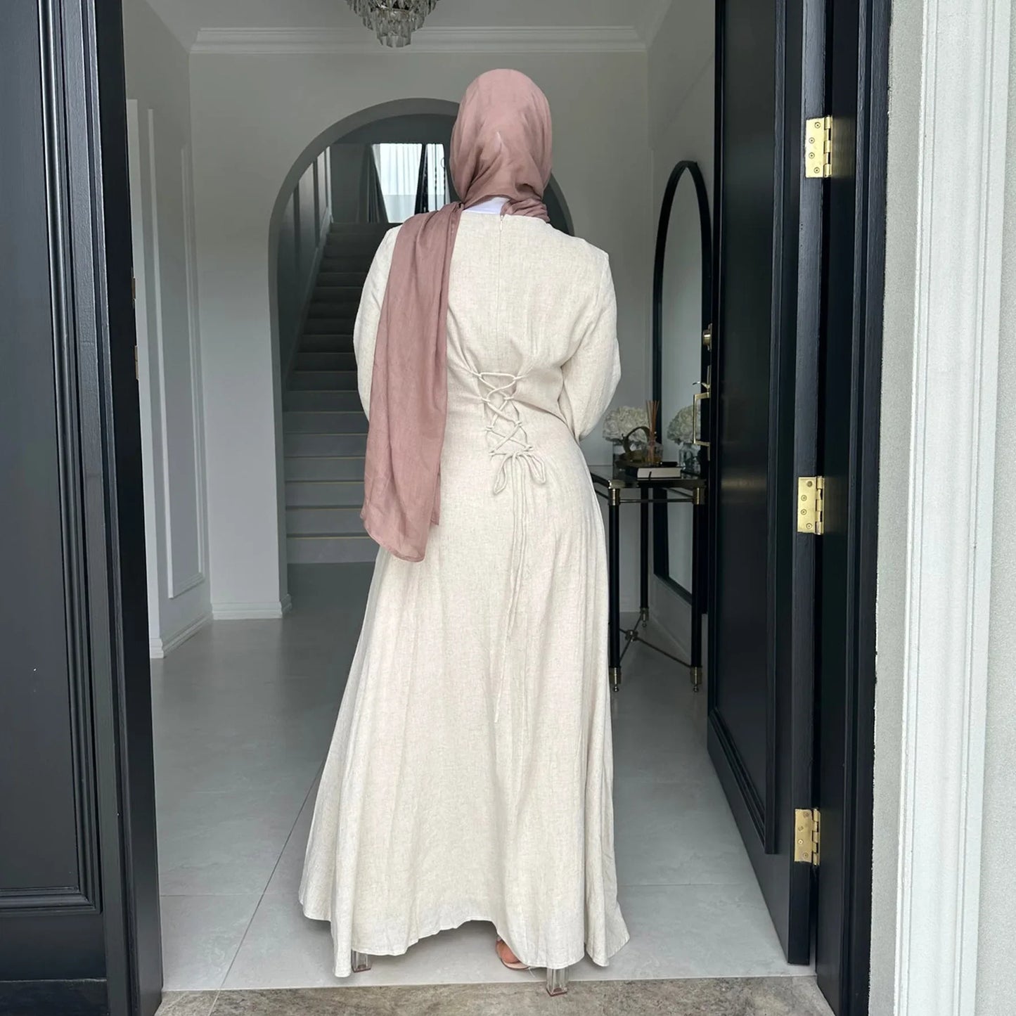 Clothes for Muslim Women Solid Robe Malay Turkey Dubai Zipper Cardigan Robe Fashion Simplicity Summer Dress Abayas for Women