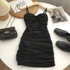 Dresses Women Sexy Club Shirring Design Summer Leisure Lady Mini  Straps Dress