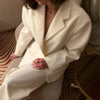Elegant Blazer Coat Women Fashion Office Lady Waist Cinched Solid Suit Jackets 2025 New Spring Single Breasted Casual Outerwear