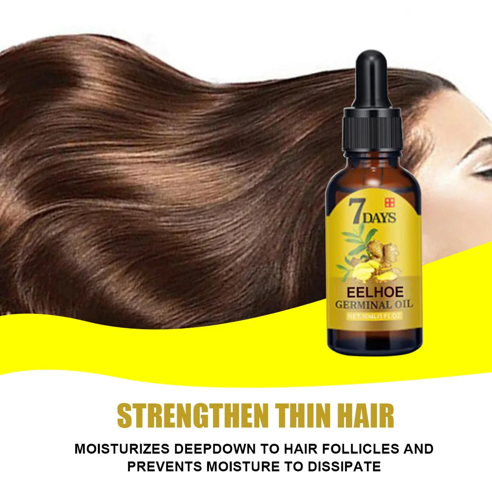 Ginger Hair Growth Serum Anti Hair Loss Baldness Fast Regrowth Hair Care Oil Repair Damaged Hair Scalp Treatment For Women Men