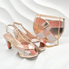 New Arrival Women Nigerian Italian Shoes and Bags Set Decorated with Rhinestone Peep Toe High Heels Women Pumps for Wedding