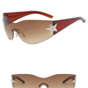 Sports Punk Sunglasses Goggle Y2k Luxury Brand Designer Sun Glasses Shades One Piece Around Eyewear Female Five Star Eyeglasses