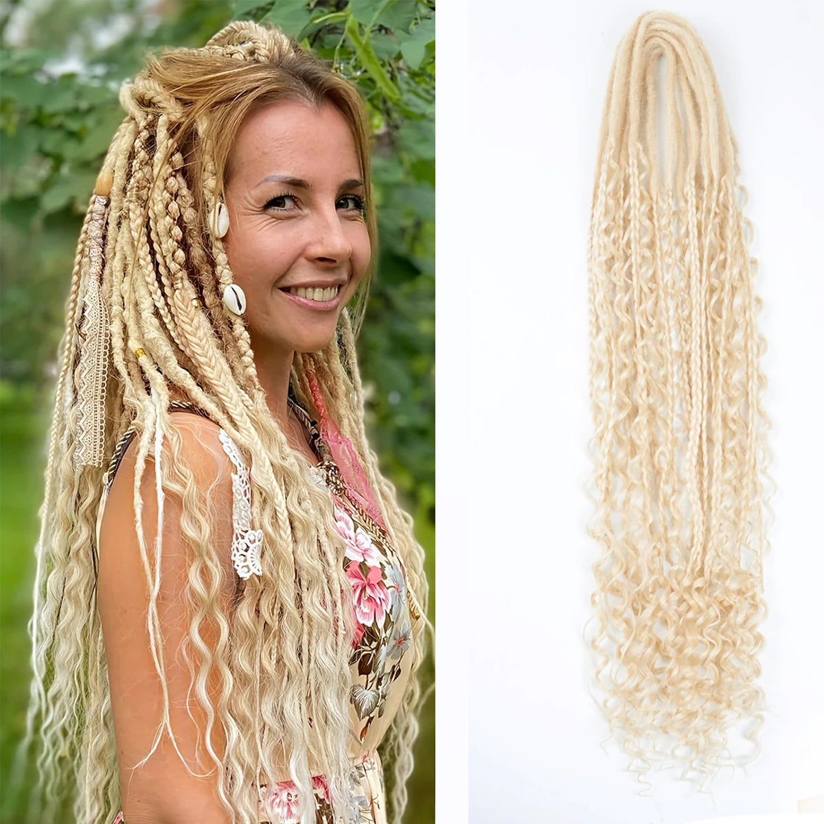 Handmade Dreadlocks Hair Extensions 24Inch Soft Crochet Dreadlock Braids Hair Synthetic Faux Locs Braids Hair For Women And Men