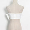 VGH Strapless Slim Solid Sets For Women Sleeveless High Waist Patchwork Bow Top Irregular Sexy Mini Two Piece Set Female Clothes