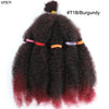 Afro Kinky Curly Hair Bulk Synthetic 12inch Ombre Marley Twists Braiding Hair #1B 4 27 30 33 99J Green Ombre Purple Brown Colors
