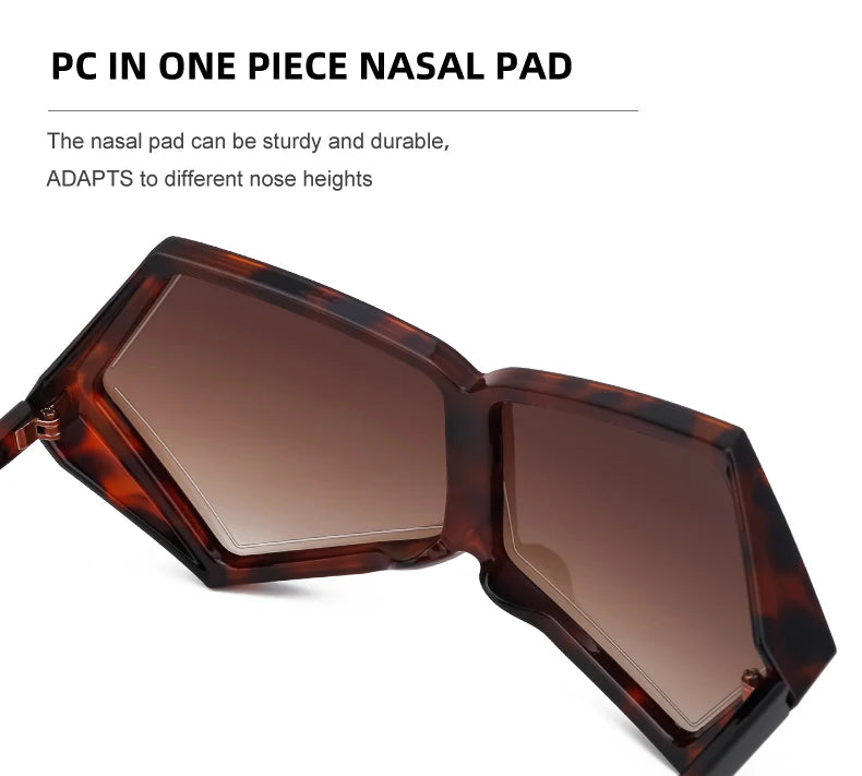 Oversized Square Punk One-piece Sunglasses Women 2024 Luxury Brand Big Frame Shield Sun Glasses For Ladies Wrap Eyewear Goggle