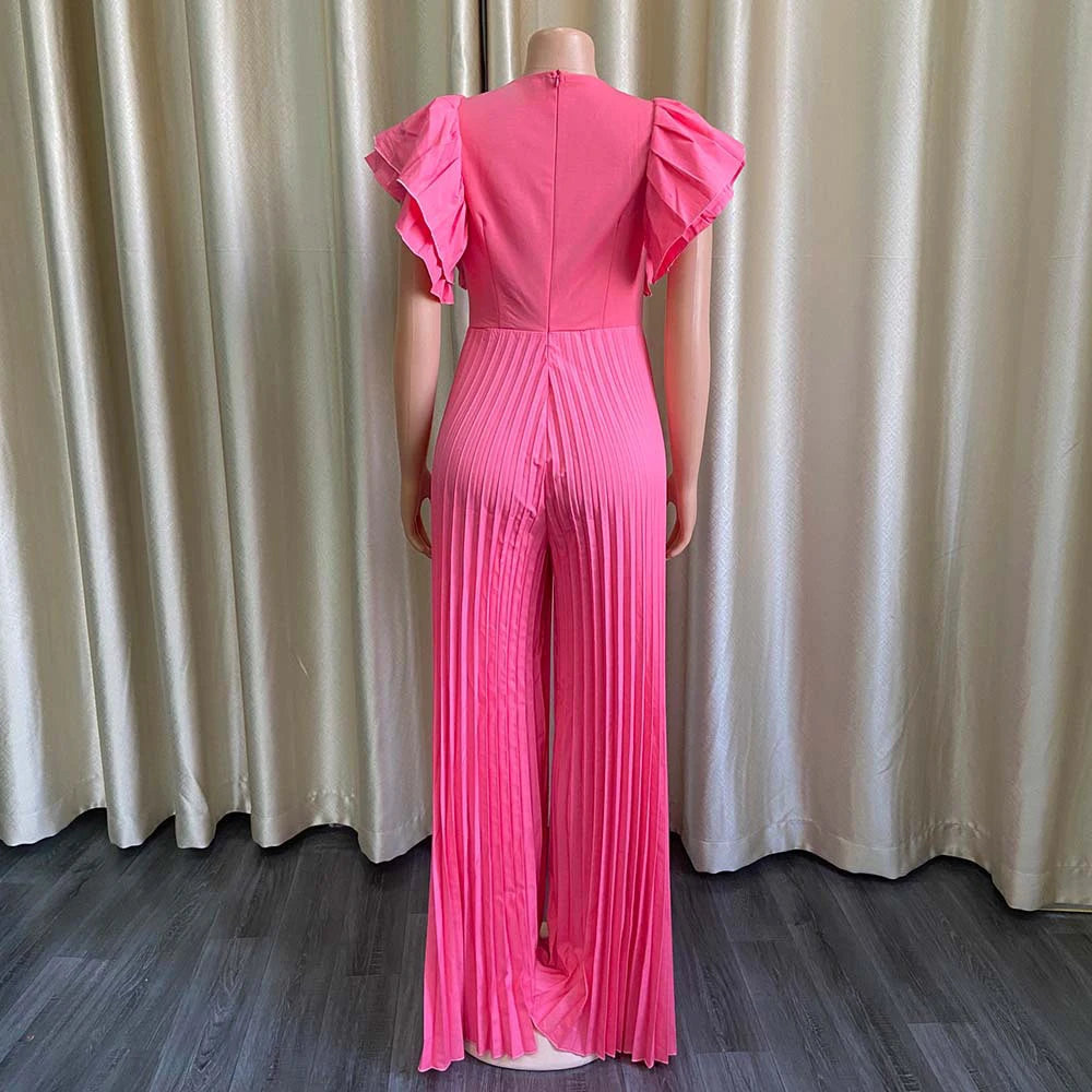 White Blue Yellow Red One-piece Short Sleeve Overalls For Women Pants Jumpsuit Wedding Evening Party Clothing Plus Size Bodysuit