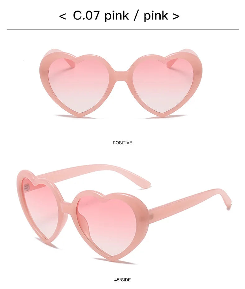 New Love Heart Shaped Polarized Sunglasses Women Fashion Cute Retro Vintage Gradient Sun Glasses UV400 Protection Unisex Eyewear