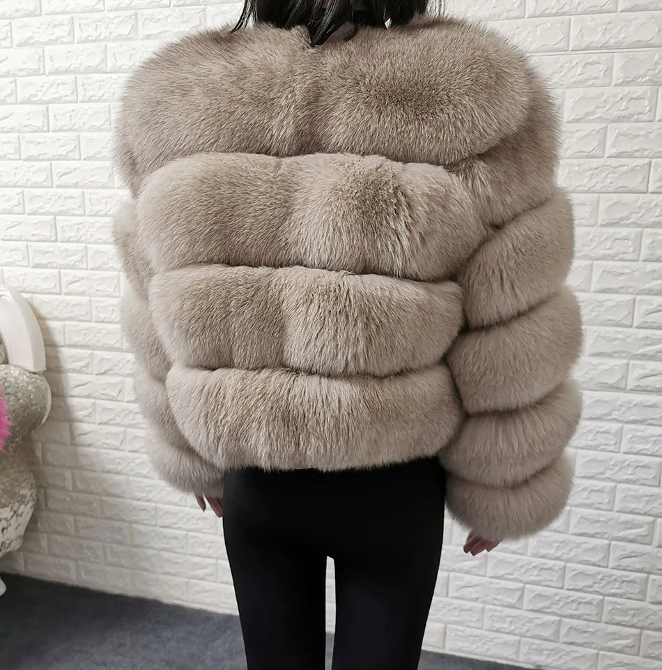 2025 MAOMAOKONG Natural Real Fox Fur Coat Women Winter Long Sleeve Luxury Raccoon Fur Jackets Thick Top Female Furry Coat Vest