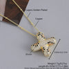 MHS.SUN New Leopard Bubble Letter Necklace Gold Plated Chunky Bubble Zircon 26 Initial Pendant Necklace Women Fashion Jewelry