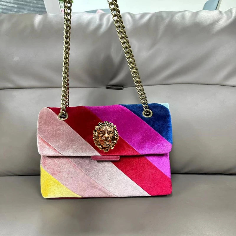 High-end diamond women's slippers, fish-mouthed back hollow lion cool slippers, Rhinestone slippers chain bag set
