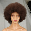 QVR Short Afro Kinky Curly Wigs With Bangs For Women Fluffy Short Afro Curly Wigs Human Hair Wig 180% Density Full Machine Hair