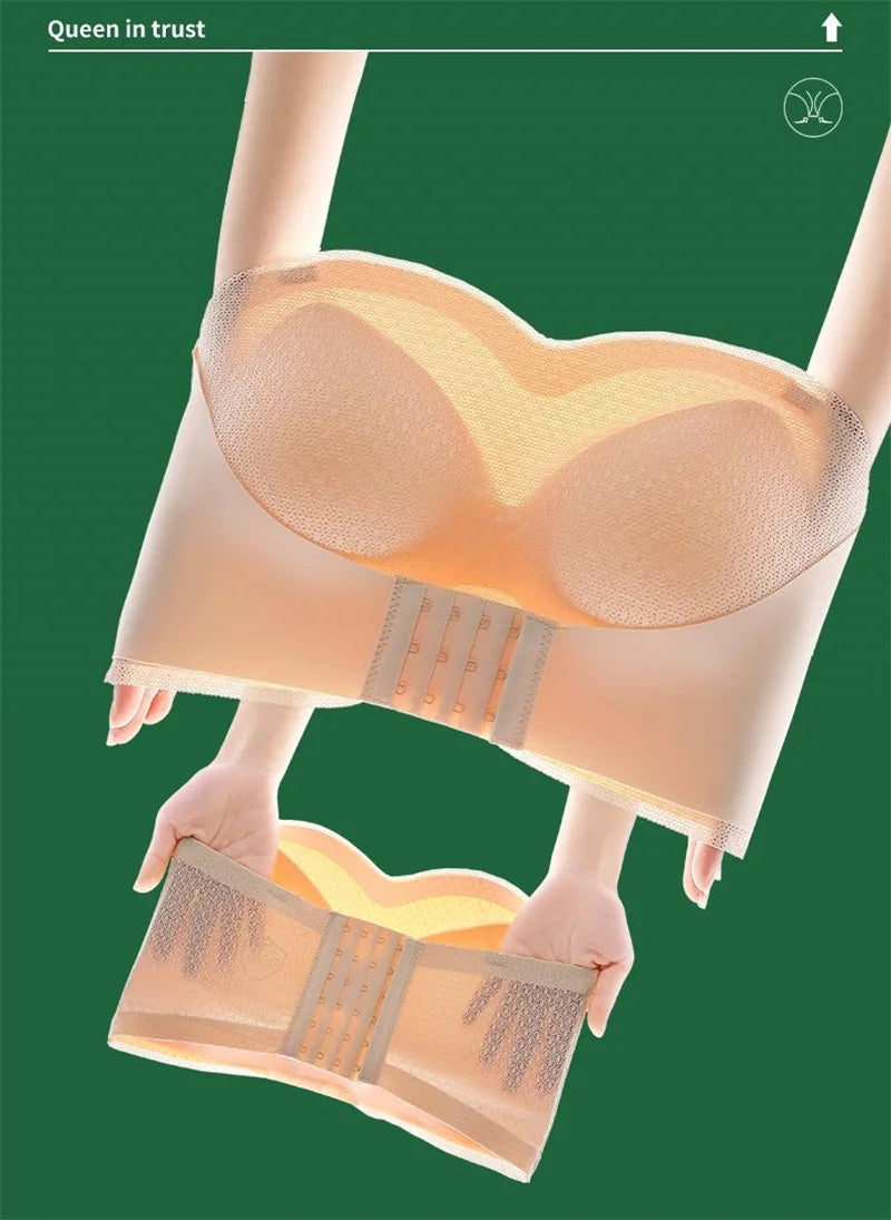 Sexy Push Up Bra Front Closure Strapless Underwear for Women Plus Size Invisible Brassiere Wireless Breathable Female Lingerie