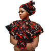 Ankara African Shawl Collar Women Multi Strands Net Necklace and 1 Headband and10 bracelets Handmade Jewelry SP159